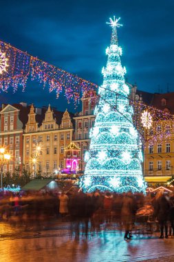 Noel gece Pazar yeri Wroclaw, Polonya