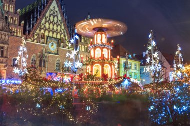 Noel gece Pazar yeri Wroclaw, Polonya