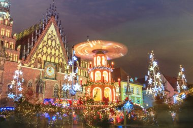 Noel gece Pazar yeri Wroclaw, Polonya