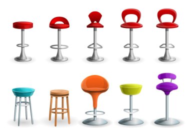 bar sandalyeleri vektör çizim seti