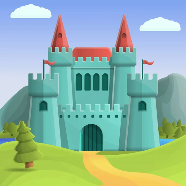 doğa arka planda, vektör illustrat güzel Ortaçağ Kalesi