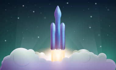 uzay roketfırlatma, vektör illüstrasyon