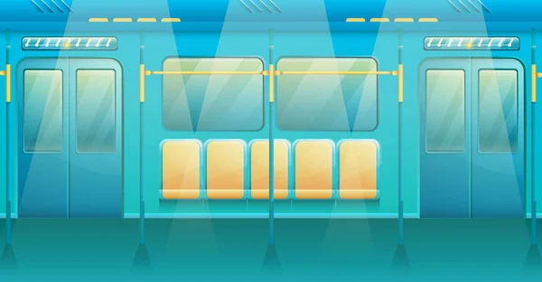 metro tren karikatür iç, vektör illüstrasyon