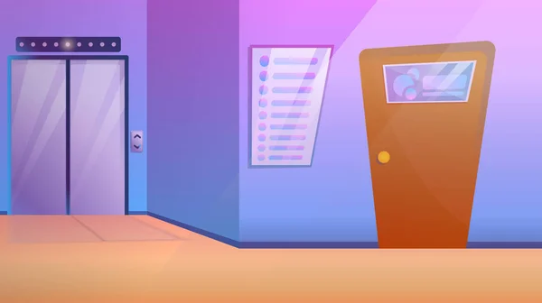 asansör ve ofise kapı ile iş merkezi koridoru, vecto