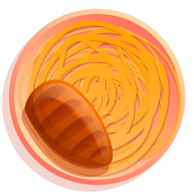 makarna ile karikatür plaka, vektör illüstrasyon