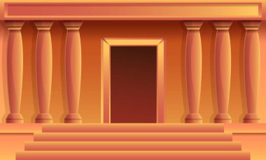 sütunlu karikatür vektör yunan tapınağı, vektör illüstrasyon
