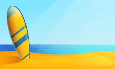 urf stuck in the sand on a hot beach, vector illustration