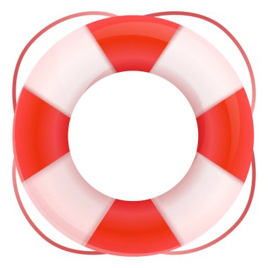 lifebuoy çizgi film simgesi, vektör illüstrasyon