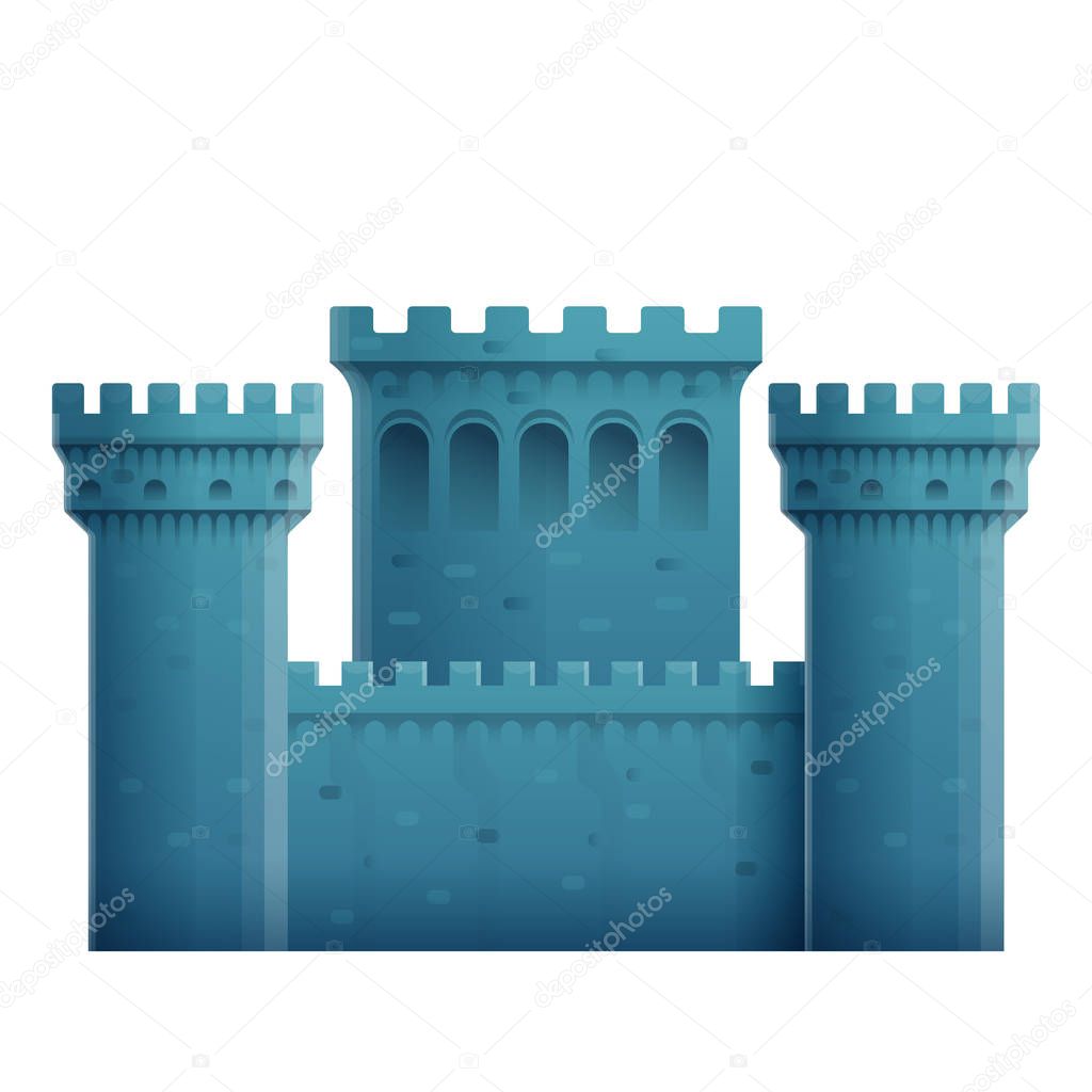 beautiful cartoon castle, vector illustration