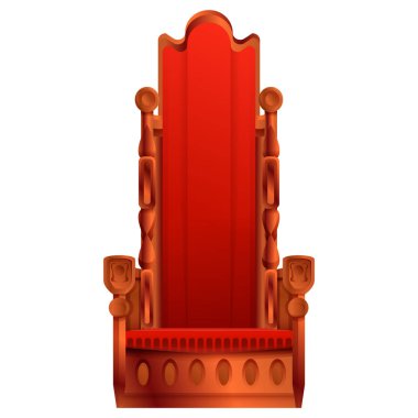 beyaz arka plan üzerinde izole kraliyet taht karikatür simgesi, vektör i