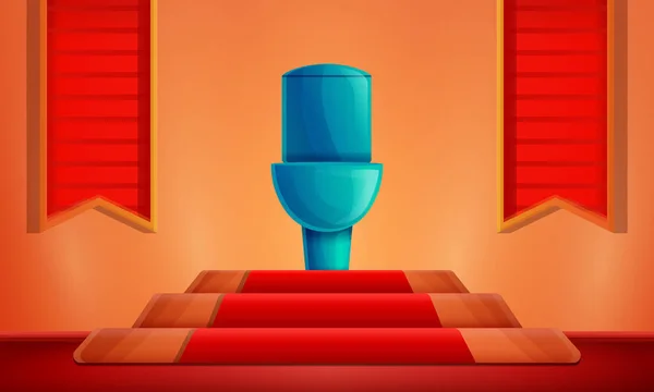 Salle de dessin animé avec toilettes sur un piédestal, illustration vectorielle — Image vectorielle