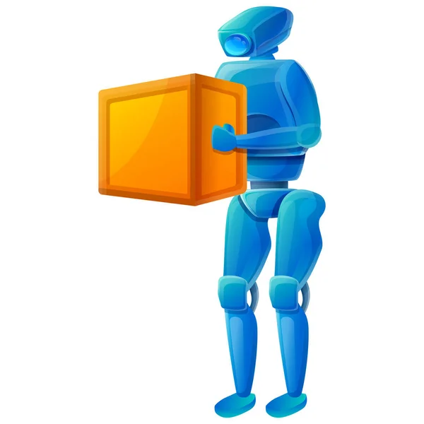 Icono del robot con una caja, ilustración vectorial — Vector de stock