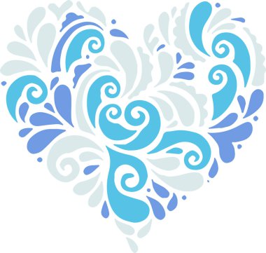 Vektör çizim ile şirin vintage kalp uyarısı