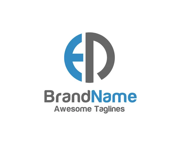 サークル デザイン要素を持つ創造的な手紙 のロゴ 簡単な手紙 文字ロゴ ビジネス ビジネス レター エドのロゴのデザインのベクトル — ストックベクタ