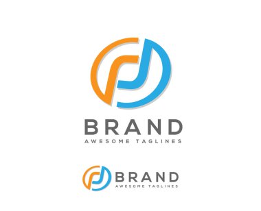 PD, dp daire mektup logo içinde üst üste gelen ilk harfi