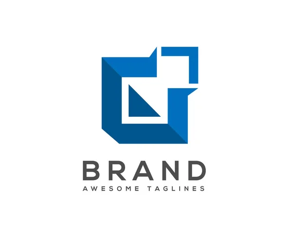 Logotipo Abstrato Para Empresa Abstrato Elemento Design Construção Integração Quadrada — Vetor de Stock