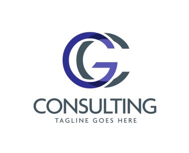 mektup Gc logo tasarım vektör çizim şablonu, G harfi ve C logo vektör