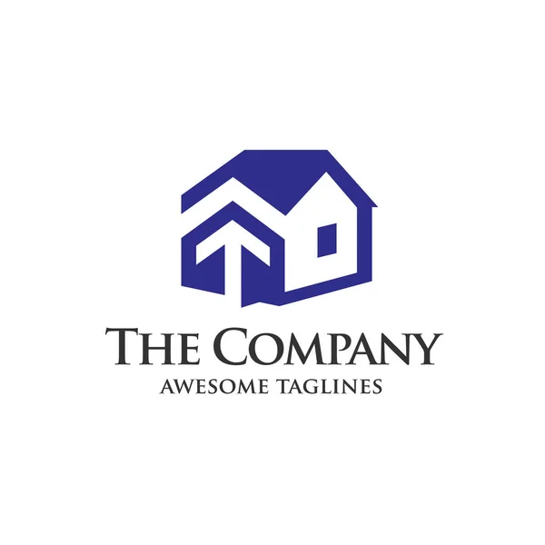 Desenvolvimento Imobiliário Com Ícone Conceito Logotipo Seta Ilustração Logotipo Edifício —  Vetores de Stock