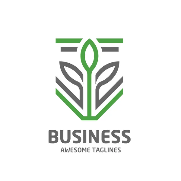 Şekil Yaprak Yeşil Renkli Logo Yaprak Logo Eko Grafik Yaratıcı — Stok Vektör