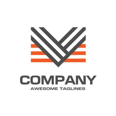 yaratıcı harf V hattı Logo tasarım vektör şablonu lineer, iyi harf V türü karakter sembol Monogram logo