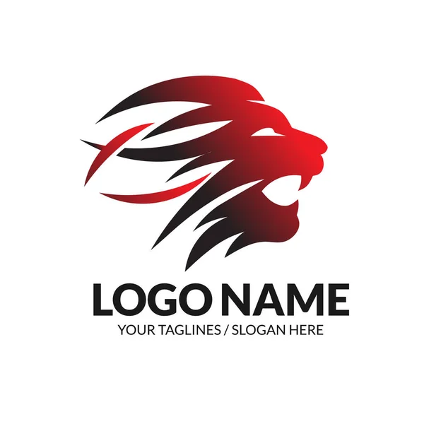 Bästa Lion Head Logotyp Vektorillustration Koncept Lejonhuvud Rytande Grafisk Illustration — Stock vektor