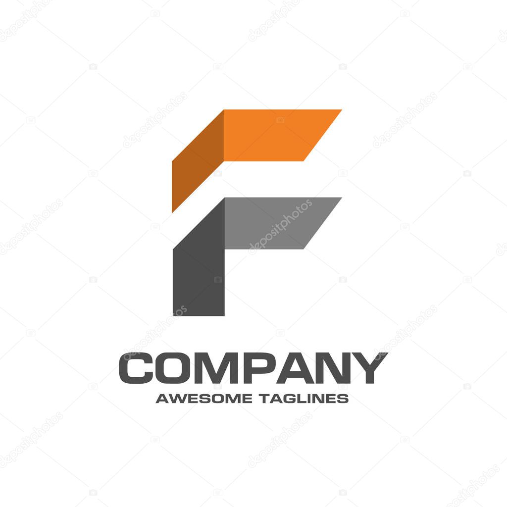 Creative letter f with colorful combination logo vector