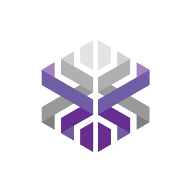 yaratıcı renkli vektör kavramı altıgen geometrik poligonal logosu.