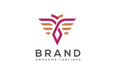 en iyi basit vektör logo kanatlar. Kanatlı logosu şirket ve simge kanat uçan, kartal kanadı marka ve logo kanat kuş çizimi