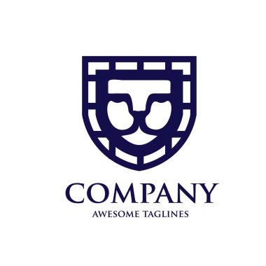 Logo tasarım şablonu aslan kalkan, aslan, logo, marka kimliği için öğe baş