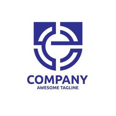 hedef simge vektör, mektup e logo kavramı olarak basit modern yaratıcı harf e