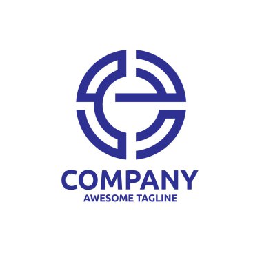 hedef simge vektör, mektup e logo kavramı olarak basit modern yaratıcı harf e