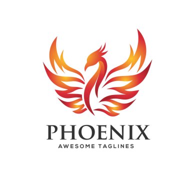 lüks phoenix logo kavramı, en iyi phoenix kuş logo tasarım