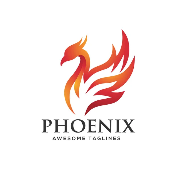 Logo Logo Mewah Phoenix Desain Logo Burung Phoenix Terbaik - Stok Vektor