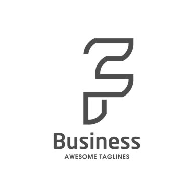 benzersiz harf F yaratıcı logo şablonu vektör çizim, kurumsal kimliğinin harfi F şirketin amblemi