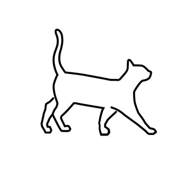 basit anahat illüstrasyon kedi vektör, çizim öğrenmek için kedi anahat 