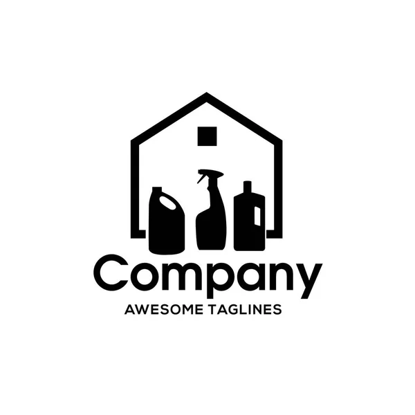 Casa Serviço Limpeza Modelos Logotipo Para Limpadores Profissionais Ajudar Limpeza — Vetor de Stock
