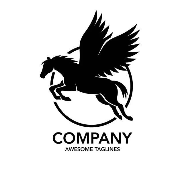 Pegasus Logotyp Vektor Stiliserad Bevingad Häst Logotyp Vektor Illustration — Stock vektor