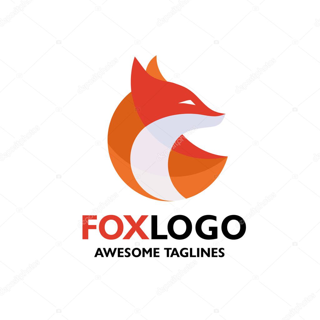 Creative fox Animal Modern Simple Design Concept