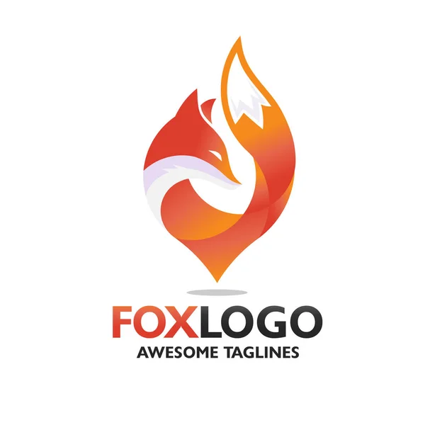 Criativo Colorido Fox Point Moderno Logotipo Vetor Conceito Elemento — Vetor de Stock