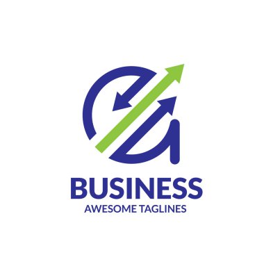 Ok yukarı Logo tasarım şablonu izole renk ile yaratıcı ilk harf A