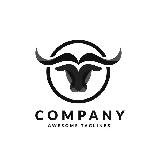 Αφηρημένη Απλή Bull Επικεφαλής Διάνυσμα Λογότυπο Έννοια Εικονογράφηση Buffalo Επικεφαλής — Διανυσματικό Αρχείο