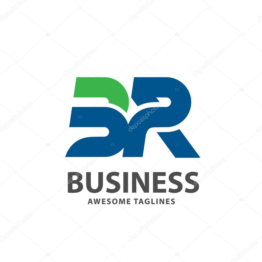 creative strong initial letter br logo vector concept