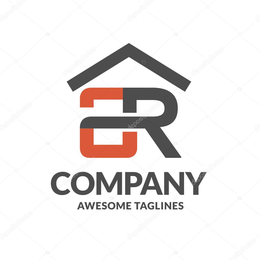 Creative letter a and r with roofing on top logo vector concept element