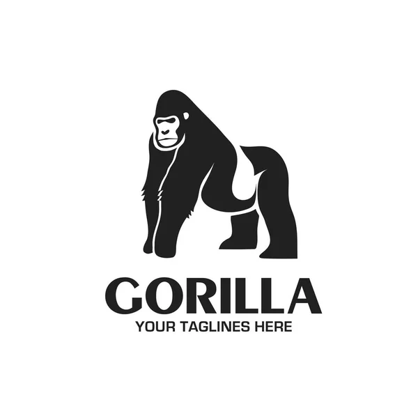 Kreative Und Starke Gorilla Logo Vektor Isoliert Auf Weißem Hintergrund — Stockvektor