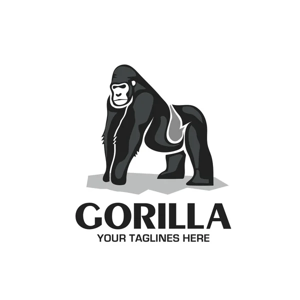 Kreativní Silné Gorila Logo Vektor Izolovaných Bílém Pozadí — Stockový vektor