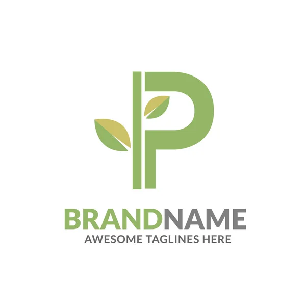 Letra Inicial Criativa Com Elemento Vetorial Logotipo Folha Verde Natural —  Vetores de Stock