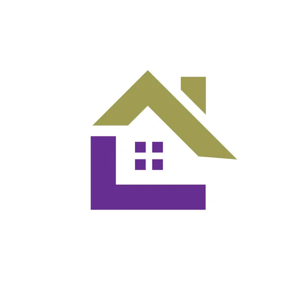 Creativo Real Estate Vector Logo Semplice Casa Con Finestra Logo — Vettoriale Stock
