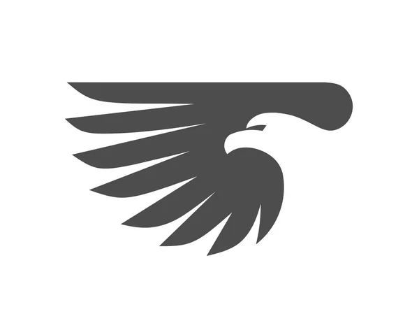 Kreative Einfache Adlerkopf Mit Flügel Logo Vektor Stilisierte Geflügelte Adler — Stockvektor