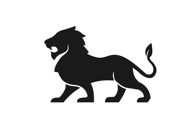 Creatieve Leeuw Vector Logo Witte Achtergrond Lion Silhouet Logo Ontwerp — Stockvector