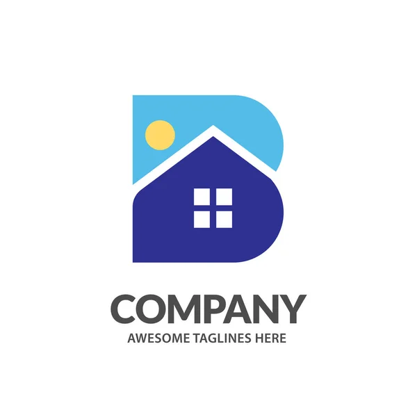 Literą Logo Szablon Kolorowy Ikonę Domu Projekt Dla Firmy Firmy — Wektor stockowy